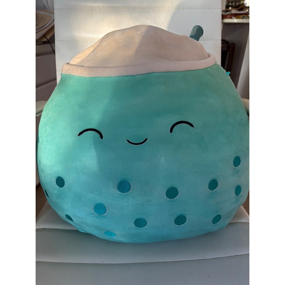 Squishmallows Jakarria Bubble Tea Plush‎ Toy Teal Kawaii Drink Pillow